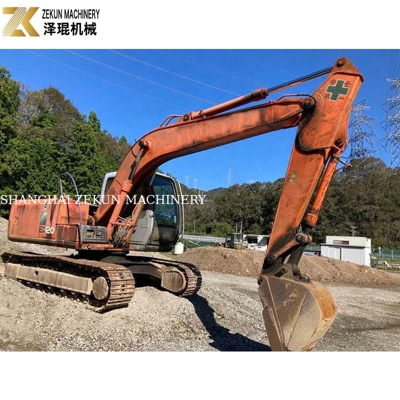 Original Color 12Ton Used Hitachi EX 120 Excavator EX120-5 with 60.5Kw ISUZU Engine