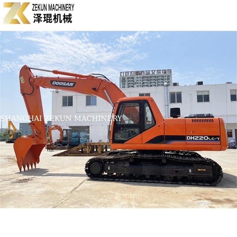 Used Earth Digger 22 Ton Doosan 220 Excavator DH220LC-7 Engine 21400 K
