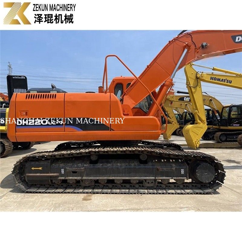 Used Earth Digger 22 Ton Doosan 220 Excavator DH220LC-7 Engine 21400 K