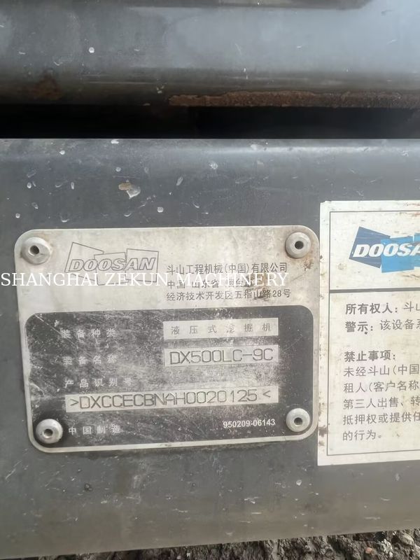 Used Doosan DX500LC-9C Excavator 800 Rpm Horsepower And Maximum Digging Height 11