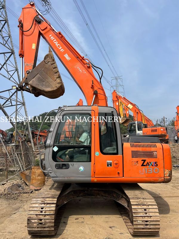 Used Hitachi ZX130-6 Excavator With 11053hrs 4.6m Boom Length 34.3 MPa Hydraulic Pressure